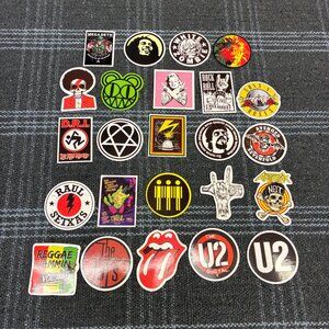 Rock Sticker Lot 24 Total Stickers U2 Bob Marley Metal Music Rolling Stones